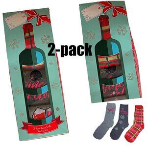 Nordstrom Wine Lover Christmas Socks Gift Box 2-pack